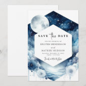 Liebliche Typografie Moonlit Wedding Save The Date (Vorne/Hinten)
