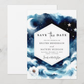 Liebliche Typografie Moonlit Wedding Save The Date (Vorne/Hinten)