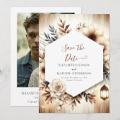 Liebliche Typografie Rustikale Hochzeit Save The Date (Vorne/Hinten)