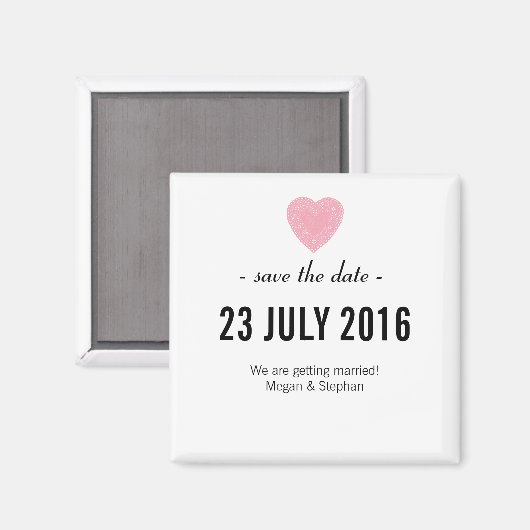 Liebliche und einfache Hochzeit speichern Sie das Magnet (Vorderseite/Rückseite)