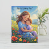 Liebliche und süße Mütter-Tageskarte mit Blumen Dankeskarte (Stehend Vorderseite)