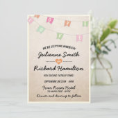 Liebliche Vintage Bannerhochzeit Einladung (Stehend Vorderseite)