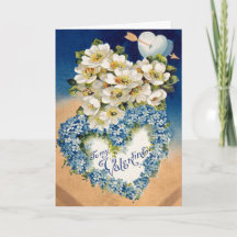 Liebliche Vintage Blume HerzValentinstag-Karte