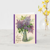 Liebliche violette Blumen Geburtstagskarte Karte (Gelbe Blume)