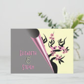 Liebliche Vögel auf Sakura Tree Einladungen Hochze (Stehend Vorderseite)