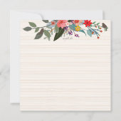 Liebliche Vögel & Blume Einladung (Rückseite)