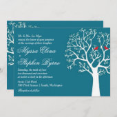 Liebliche Vögel in rauschenden Bäumen Hochzeit ode Einladung (Vorne/Hinten)