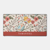 Liebliche Vögel mit Blumenbezeichnungen Schreibtischunterlage (Vorderseite)