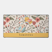 Liebliche Vögel mit Blumenbezeichnungen Schreibtischunterlage (Vorderseite)