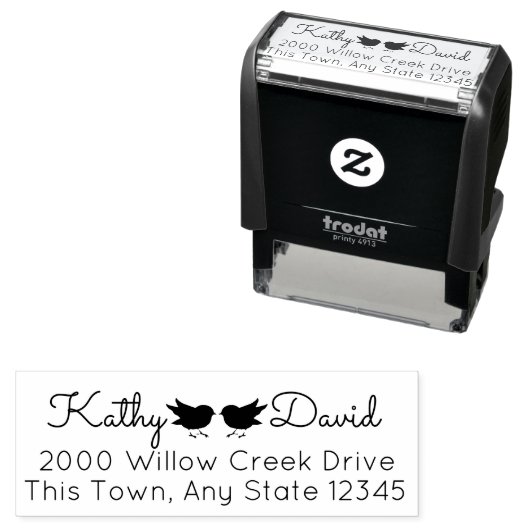 Liebliche Vogeladresse Permastempel (Beispiel)