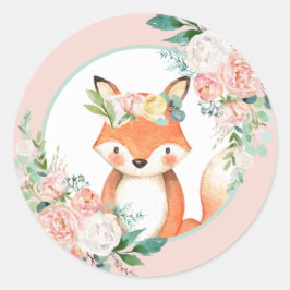 Liebliche Waldtiere - Little Fox Runder Aufkleber