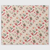 Liebliche Weihnachten wraping Papier. Geschenkpapier (Flach)