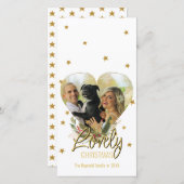 Liebliche Weihnachts-Gold-Herz-Foto-Glitzer Herz (Vorne/Hinten)