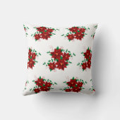 Liebliche Weihnachts-Rote Blume Kissen (Rückseite)