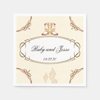 Liebliche Western Dark Brown Hochzeit Serviette