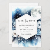 Liebliche Whimsy Moonlit Wedding Save The Date (Vorne/Hinten)