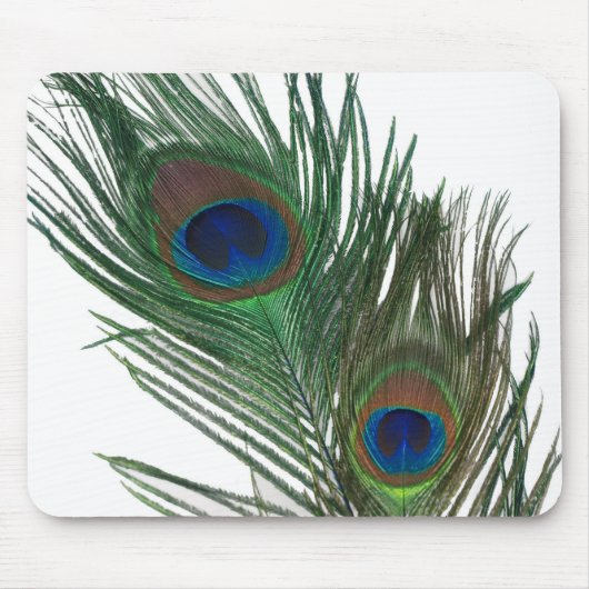 Liebliche White Peacock Feather Mouse Pad Mousepad (Vorne)