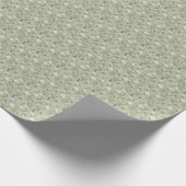 Liebliche Wiesenblumen auf Grün Geschenkpapier (Ecke)