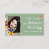 Liebliche Wildblumen Greenly Fine Gold Frame Foto Visitenkarte (Rückseite)