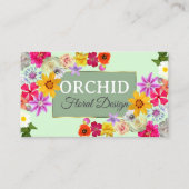 Liebliche Wildblumen Greenly Fine Gold Frame Foto Visitenkarte (Vorderseite)