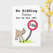 Liebliche Ziege 100. Geburtstagskarte Karte (Gelbe Blume)