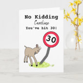 Liebliche Ziege 30. Geburtstagskarte Karte (Gelbe Blume)