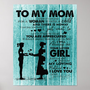 Liebliche Zitate meiner Mama Geschenk für Mutter Poster