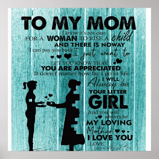 Liebliche Zitate meiner Mama | Geschenk für Mutter Poster (Vorne)