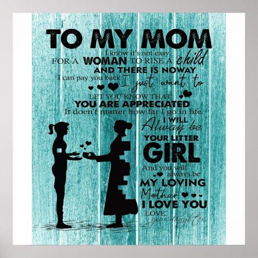 Liebliche Zitate meiner Mama | Geschenk für Mutter Poster (Vorne)