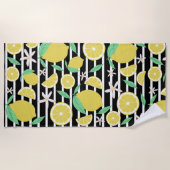 Liebliche Zitronen gestreift frische Zitrusfrüchte Strandtuch (Vorderseite)