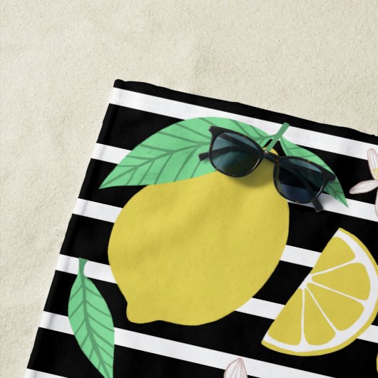 Liebliche Zitronen gestreift frische Zitrusfrüchte Strandtuch (Beispiel)