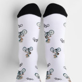 Lieblicher alter Mann auf dem Fahrrad für Radfans Socken (Oben)