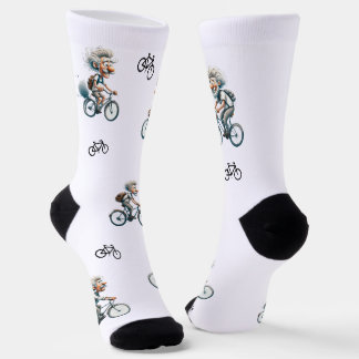 Lieblicher alter Mann auf dem Fahrrad für Radfans Socken