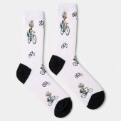 Lieblicher alter Mann auf dem Fahrrad für Radfans Socken (Rechts)