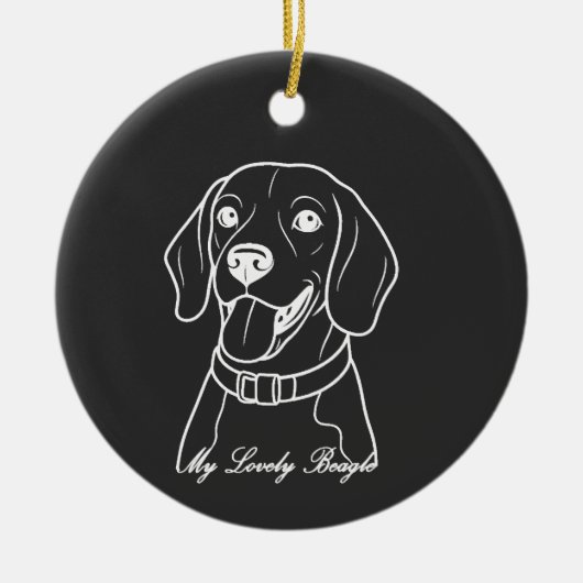 Lieblicher Beagle Keramik Ornament (Vorne)
