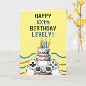 Lieblicher Blue & Yellow Gamer Controller Geburtst Karte (Gelbe Blume)