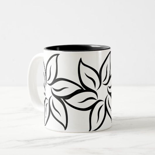 Lieblicher Blumencocktail Zweifarbige Tasse (Vorderseite Links)