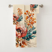 Lieblicher Boho Fall Bouquet Badhandtuch Set (Insitu)