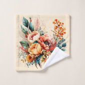 Lieblicher Boho Fall Bouquet Badhandtuch Set (Waschlappen)