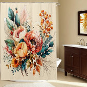 Lieblicher Boho Fall Bouquet Duschvorhang