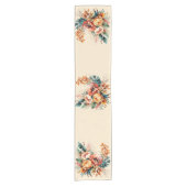 Lieblicher Boho Fall Bouquet Kurzer Tischläufer (Vorderseite)