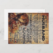 Lieblicher Brief an Ehemann | Liebliches Geschenk  Ankündigungspostkarte (Vorne/Hinten)