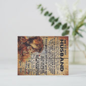 Lieblicher Brief an Ehemann | Liebliches Geschenk  Ankündigungspostkarte (Stehend Vorderseite)