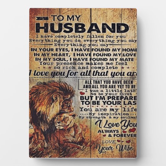 Lieblicher Brief an Ehemann | Liebliches Geschenk  Fotoplatte (Vorderseite)