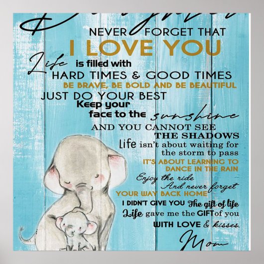 Lieblicher Brief an meine Tochter, liebliches Gesc Poster (Vorne)