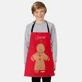 Lieblicher Cartoon Gingerbree Mann Weihnachten Win Schürze (Getragen)
