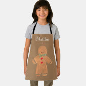 Lieblicher Cartoon Gingerbrot Mann Weihnachten Win Schürze (Insitu)
