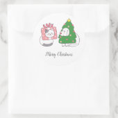 Lieblicher Cartoon Runder Aufkleber (Tasche)