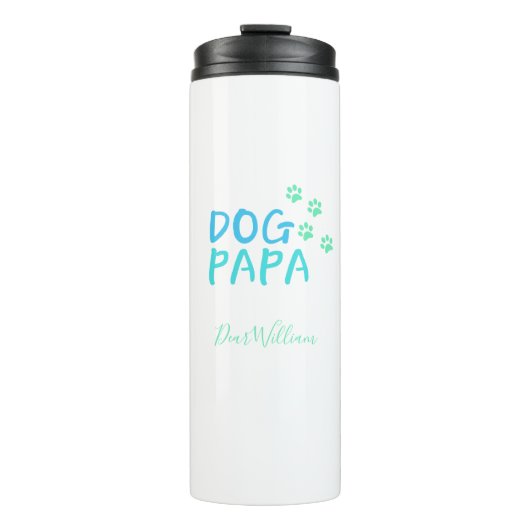 Lieblicher Dog Papa Thermal Tumbler Thermosbecher (Vorderseite)