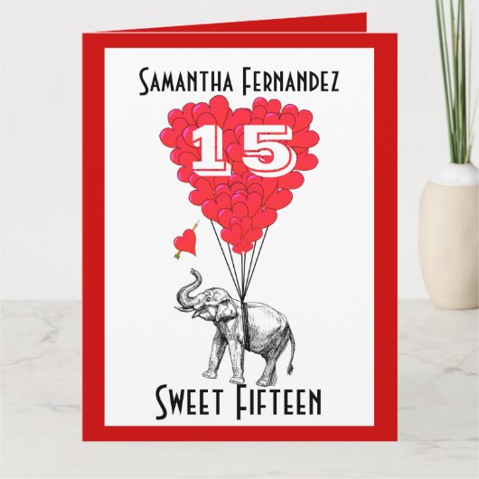 Lieblicher Elefant, Fünfzehn Karte (Vorderseite)